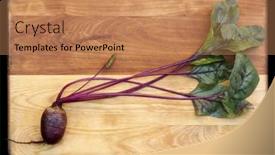  Presentation with cutting board - PPT theme featuring red-beet-on-cutting-board background and a coral colored foreground