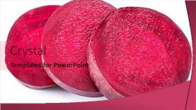  Presentation with beetroot - Beautiful PPT layouts featuring red beet or beetroot slices on white background backdrop and a red colored foreground