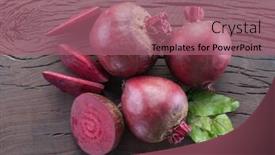  Presentation with beetroot - Presentation theme with red-beet-or-beetroot background and a coral colored foreground