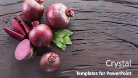  Presentation with beetroot - Colorful presentation design enhanced with red-beet-or-beetroot backdrop and a dark gray colored foreground