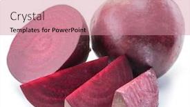 Presentation with beetroot - PPT theme consisting of red-beet-or-beetroot background and a coral colored foreground
