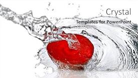  Presentation with water splash - Slide set featuring red beet with water splash isolated on white background and a white colored foreground