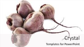  Presentation with red - Slide set enhanced with red beets isolated on white background and a white colored foreground