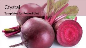  Presentation with red white blue confetti - Theme enhanced with red beets or beetroots background and a coral colored foreground