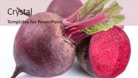 Presentation with red - Presentation design consisting of red beets or beetroots background and a coral colored foreground