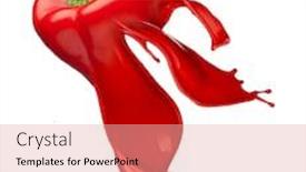  Presentation with ink - Beautiful slides featuring red bell pepper and ink splashes isolated on white backdrop and a coral colored foreground