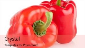  Presentation with pepper - Slide deck having red bell peppers isolated background and a coral colored foreground
