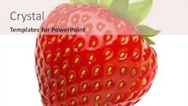  Presentation with strawberry - Audience pleasing PPT theme consisting of red berry strawberry isolated on white background backdrop and a lemonade colored foreground