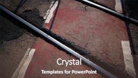  Presentation with railway - Slide deck having red bike track with shadow background and a tawny brown colored foreground