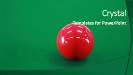  Presentation with billiard - PPT theme consisting of red billiard ball background and a ocean colored foreground