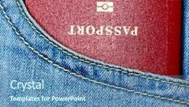  Presentation with passport - Slides consisting of red biometric passport in pocket background and a ocean colored foreground