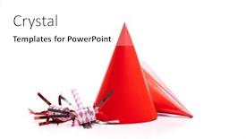  Presentation with noise - Amazing presentation theme having red-birthday-hats-and-noise backdrop and a white colored foreground