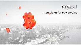  Presentation with red stars - Audience pleasing slide set consisting of red bitcoin marks flying backdrop and a white colored foreground