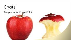  Presentation with red apple tree - PPT theme featuring red bitten apple and whole background and a white colored foreground