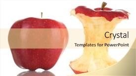  Presentation with apple - Presentation theme with red bitten apple and whole background and a  colored foreground