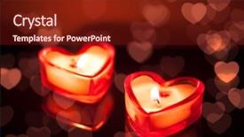  Presentation with hearts - PPT theme having red black - burning candle hearts background and a tawny brown colored foreground