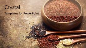  Presentation with free food - Cool new slide set with red black and white quinoa backdrop and a coral colored foreground