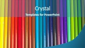  Presentation with crayons - Slides enhanced with red black white abstract - extreme closeup of a crayons background and a ocean colored foreground