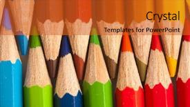  Presentation with crayon - Amazing PPT layouts having red black white abstract - extreme closeup of crayon colors backdrop and a red colored foreground