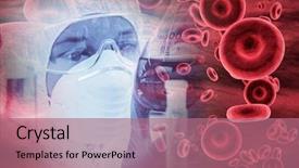  Presentation with human body cell - Slide deck enhanced with red blood cells in human background and a coral colored foreground