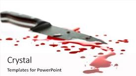  Presentation with blood splatter - PPT theme with red blood splatter with kitchen background and a sky blue colored foreground