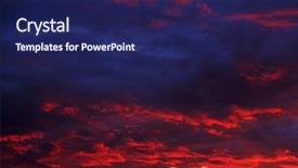  Presentation with sun blue sky and ocean - Beautiful presentation design featuring red blue - beautiful sunset sky backdrop and a navy blue colored foreground