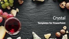  Presentation with wine - Slides having red blue - different types of cheeses background and a dark gray colored foreground