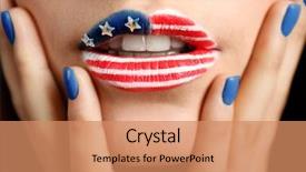  Presentation with national flag of chicago - Slide deck consisting of red blue - usa national flag makeup background and a coral colored foreground