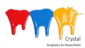  Presentation with red blue yellow - Slide set featuring red blue and yellow paint background and a white colored foreground