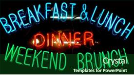  Presentation with neon - Audience pleasing slide set consisting of red blue green - neon sign in a restaurant backdrop and a forest green colored foreground