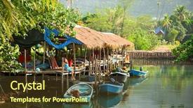  Presentation with teen girl - PPT theme consisting of red blue green - urban teen-girl in a fishing background and a tawny brown colored foreground