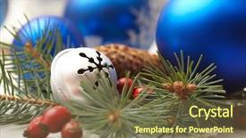  Presentation with decoration - Beautiful PPT theme featuring red blue lighting - christmas decoration backdrop and a tawny brown colored foreground