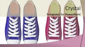  Presentation with sport blue - Beautiful slides featuring red blue sport shoes backdrop and a soft green colored foreground