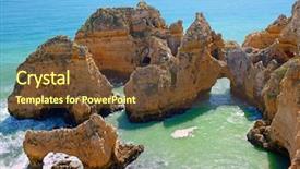  Presentation with minerals and rocks - Beautiful slide set featuring red blue turquoise yellow - aerial from natural rocks backdrop and a tawny brown colored foreground