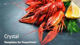  Presentation with lemon - Colorful presentation theme enhanced with red boiled crayfish or crawfish backdrop and a  colored foreground