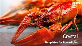  Presentation with lemon - Beautiful PPT theme featuring red boiled crayfish or crawfish backdrop and a  colored foreground