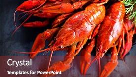  Presentation with red boiled crawfish food - Slides enhanced with red boiled crayfish or crawfish background and a  colored foreground