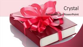  Presentation with red and white festive - PPT theme consisting of red book for gift isolated background and a coral colored foreground