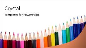  Presentation with coloured - Colorful theme enhanced with red border - writing materials coloured pencils background backdrop and a white colored foreground