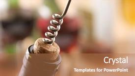  Presentation with bottle red wine - Audience pleasing presentation theme consisting of red bottle pouring - wine pour backdrop and a coral colored foreground