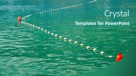  Presentation with ocean - Amazing presentation having red-bouy-on-the-ocean backdrop and a ocean colored foreground