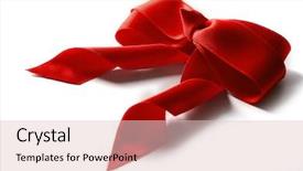  Presentation with red and white festive - Cool new slide set with red bow isolated on white backdrop and a lemonade colored foreground