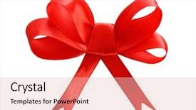  Presentation with red bow - Slides with red bow isolated on white background and a lemonade colored foreground