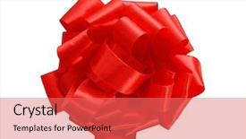  Presentation with red and white - Theme enhanced with red bow isolated on white background and a coral colored foreground