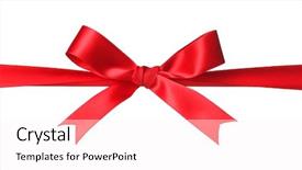  Presentation with red bow - PPT theme consisting of red bow isolated on white background and a pink colored foreground