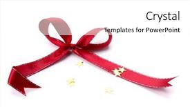  Presentation with red bow - Presentation theme having red bow isolated on a white background background and a white colored foreground