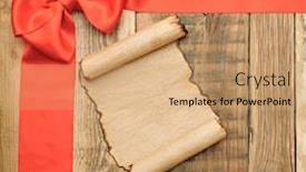  Presentation with red bow - PPT layouts featuring greeting card - red bow on blank old background and a coral colored foreground