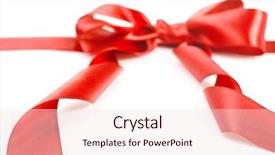  Presentation with red bow - Amazing theme having red bow on white background backdrop and a lemonade colored foreground