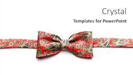  Presentation with red bow - Colorful PPT theme enhanced with red-bow-tie-with-flowers backdrop and a white colored foreground