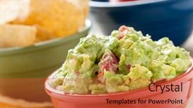  Presentation with food chips - Amazing PPT theme having red bowl tortilla chips backdrop and a red colored foreground